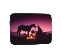 Borsa per laptop da 10 pollici, motivo cowboy West, custodia protettiva interna, portatile e adatta per viaggi d'affari o viaggi