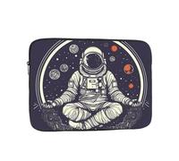 Borsa per laptop da 13 pollici impermeabile antiurto borsa per laptop astronauta seduto nello yoga chakra borse per computer pelle leggera custodia per tablet
