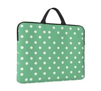 Borsa per laptop da 14 pollici Custodia antiurto per laptop Custodia per laptop a pois verde Custodia per il trasporto del computer valigetta con manico