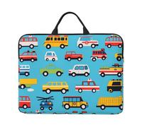 Borsa per laptop da 14 pollici per auto della polizia dei cartoni animati per ambulanze per camion borsa per laptop per donne e uomini, borsa da trasporto per computer aziendale resistente all'acqua