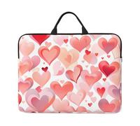 Borsa per laptop da 14 pollici rosa con cuore innamorato borsa per laptop per donne e uomini, borsa da trasporto per computer aziendale resistente all'acqua custodia antiurto per notebook