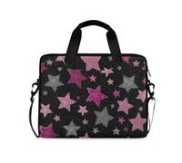 Borsa per laptop da 16 15,6 pollici marmo nero, borsa per laptop per donne uomini studenti lavoro, borsa a tracolla da viaggio messenger tote case maniche, Star I23285, Taglia unica