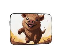 Borsa per laptop da 25,4 cm, impermeabile, resistente agli urti, custodia da trasporto per notebook che salta cinghiale animazione, borsa leggera per computer