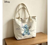 Borsa per laptop da tenere in mano e da spalla con stampa di Stitch Disney "Tieni stretto", borsa a tracolla con stampa di cartoni animati alla moda per uso quotidiano tela