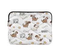 Borsa per laptop e tablet con cani marroni e bianchi, custodia imbottita per computer portatile da 13 pollici, per donne e uomini