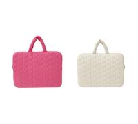 Borsa per laptop in nylon resistente tinta unita per donna valigetta trapuntata con maniglia cerniera per lavoro e viaggio, Ros 3, 350*270*20, alla moda