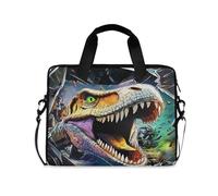 Borsa per laptop per 16 15,6 pollici T-rex Testa di dinosauro con bocca aperta, borsa per laptop per donne uomini studenti lavoro, borsa da viaggio a tracolla messenger tote case maniche, Dinosauro