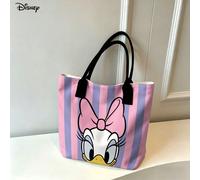 Borsa per laptop portatile e da spalla con stampa a righe rosa e viola di Daisy Duck Disney, adatta per uso quotidiano Prodotti alimentari e bevandetela