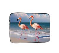 Borsa per laptop resistente antiurto custodia protettiva per laptop fenicottero che cammina sulla spiaggia Custodia per il trasporto del computer valigetta da 13 pollici