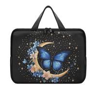 Borsa per laptop The Moon and the Butterfly in pelle con capienza profonda, per adulti, custodia per laptop da 10-39 pollici
