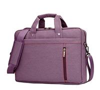 Borsa per laptop, valigetta multifunzionale da 15 pollici, borsa spaziosa per donne e uomini, resistente tracolla universale in nylon, Versione 2 Viola