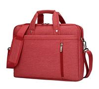 Borsa per laptop, valigetta multifunzionale da 17 pollici, borsa spaziosa per donne e uomini, resistente tracolla universale in nylon, Versione 2 Rosso