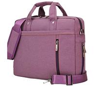 Borsa per laptop, valigetta multifunzionale da 17 pollici, borsa spaziosa per donne e uomini, resistente tracolla universale in nylon, Versione 3 Viola