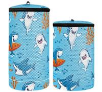 Borsa per lavare scarpe da ginnastica borsa per lavatrice 2 pezzi borsa per biancheria in rete per scarpe borsa per lavare scarpe blu pesce mare cartone animato carino, pesce blu mare cartone animato