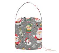 Borsa per lavori a maglia con Babbo Natale, pupazzo di neve, borsa organizer per uncinetto, accessori per uncinetto, ferri da maglia, uncinetti