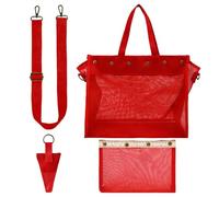 Borsa per lavori a maglia, organizer per filati con design forato, borse per progetti all'uncinetto, per attività all'aperto, scuola, fidanzata, moglie, amica, sorella, figlia, Rosso, Refer to