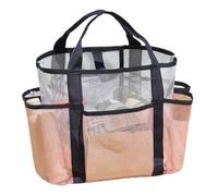 Borsa per le donne,Grande borsa da viaggio in mesh per le vacanze all'aperto Borsa organizzazione per asciugamani sciarpe giocattoli costumi da bagno occhiali da sole cappelli pantofole, Colore: rosa