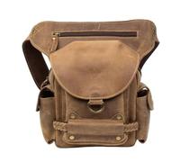 Borsa per le gambe motociclistiche, Marsupio con tasche in pelle retrò, borse casual da uomo