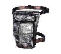 Borsa per le gambe motociclistiche, Marsupio con tracolla, borsa a tracolla da uomo in pelle color caffè(Color6)