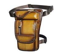 Borsa per le gambe motociclistiche, Marsupio con tracolla, borsa a tracolla da uomo in pelle color caffè(Color3)