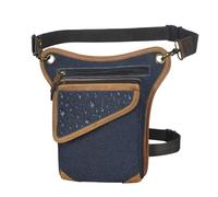 Borsa per le gambe motociclistiche, Marsupio con tracolla, borsa da gamba in vera pelle da uomo(Color18)