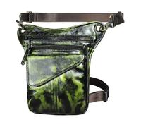 Borsa per le gambe motociclistiche, Marsupio con tracolla, borsa da gamba in vera pelle da uomo(Color10)