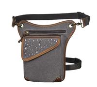 Borsa per le gambe motociclistiche, Marsupio con tracolla, borsa da gamba in vera pelle da uomo(Color16)