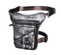 Borsa per le gambe motociclistiche, Marsupio con tracolla, borsa da gamba in vera pelle da uomo(Color13)