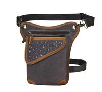 Borsa per le gambe motociclistiche, Marsupio con tracolla, borsa da gamba in vera pelle da uomo(Color19)