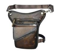 Borsa per le gambe motociclistiche, Marsupio con tracolla, borsa da gamba in vera pelle da uomo(Color7)