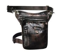 Borsa per le gambe motociclistiche, Marsupio da uomo in pelle spessa, borsa a tracolla classica casual da caffè, con gamba cadente(Color20)