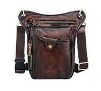 Borsa per le gambe motociclistiche, Marsupio da uomo in pelle spessa, borsa a tracolla classica casual da caffè, con gamba cadente(Color7)