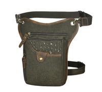 Borsa per le gambe motociclistiche, Marsupio da uomo in pelle spessa, borsa a tracolla classica casual da caffè, con gamba cadente(Color16)