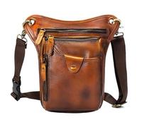 Borsa per le gambe motociclistiche, Marsupio da uomo in pelle spessa, borsa a tracolla classica casual da caffè, con gamba cadente(Color9)