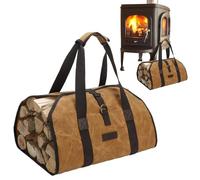 Borsa per legna da ardere, borsa per legna da ardere, in tela cerata resistente, per legna da ardere, grande borsa per legna da ardere, con manici per un facile trasporto e per stufe a