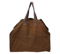 Borsa per legna da ardere in tela resistente, con ampio spazio e comode maniglie per camino, campeggio e uso esterno