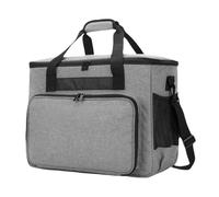 Borsa per macchina da cucire, grande custodia universale con tracolla, manico e tasche, organizer per accessori da cucito, imbottitura rimovibile, grigio e viola, 42 x 33 x 26 cm, grigio