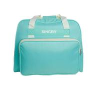 Borsa per macchina da cucire Singer semirigida in tessuto, con tasca accessori, color verde acqua, 45 x 25 x 33 cm