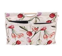 BORSA PER MAGLIA CON MANICI IN LEGNO ORGANIZZATORE DI FILATI DA VIAGGIO BORSA PER UNCINETTO 16,5x11,8x4,3 Pollici [BORSA MULTIUSO PER FERRI DA MAGLIA E STRUMENTI DA CUCITO]