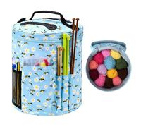 Borsa per maglieria, borsa portatile di grande capacità per il fai da te, borsa per uncinetto, forniture per maglieria e uncinetto, sacchetti per filati in tessuto Oxford per uncinetto, ferri da