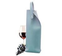 Borsa per manici per vino, borse per vino da viaggio, borse riutilizzabili - porta bottiglie in pelle con manici per la cena di San, Blu ciano, Consulte la descripción, Vedere la descrizione