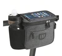 Borsa per manubrio della bicicletta regolabile con tasca per il telefono, grande borsa da sella per bicicletta con cerniera, con tracolla, accessori per bicicletta da montagna e da corsa, leggera e im