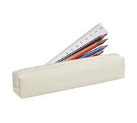 Borsa per matita per penna piccola con cerniera con cerniera, elegante borsa cosmetica per penne, e piccole cose | Scambio di denaro di cancelleria di, beige, Consulte la descripción, Vedere