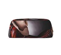 Borsa per matite con stampa selvaggia con cappello da cowboy, elegante pelle per astuccio, Colore, 5.0cm*10.5cm*20.5cm, Astuccio