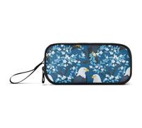 Borsa per matite di grande capacità per bambini, con scomparto per la scuola, con scomparto estetico, uccelli calvi