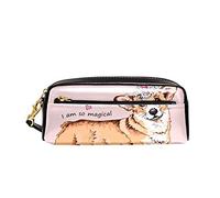 Borsa Per Matite Dog With A Pink Uni-Corn Horn Custodia Porta Cancelleria Grande Capacità Astuccio Per Matite Multifunzione Astucci Cancelleria Per Ragazzi Ufficio Studenti