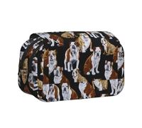 Borsa per matite portatile con stampa di bulldogs inglesi per cosmetici e articoli da toeletta multiuso carino di grande capacità per uso quotidiano