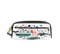 Borsa Per Matite Underwater Life Whale Shark Killer Anchor Corals Fishes Astuccio Scuola Con Cerniera Cartoleria Organizer Espandibile Portapenne Per Scuola Adolescente Università