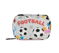 Borsa per medicina da viaggio con cartoni animati da calcio con scomparti rimovibili, pratica borsa per organizzatore di medicinali