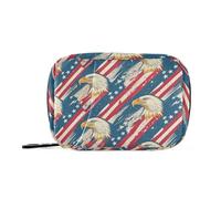 Borsa per medicinali con bandiera americana per uccelli selvatici con scomparti staccabili, organizer portatile da viaggio